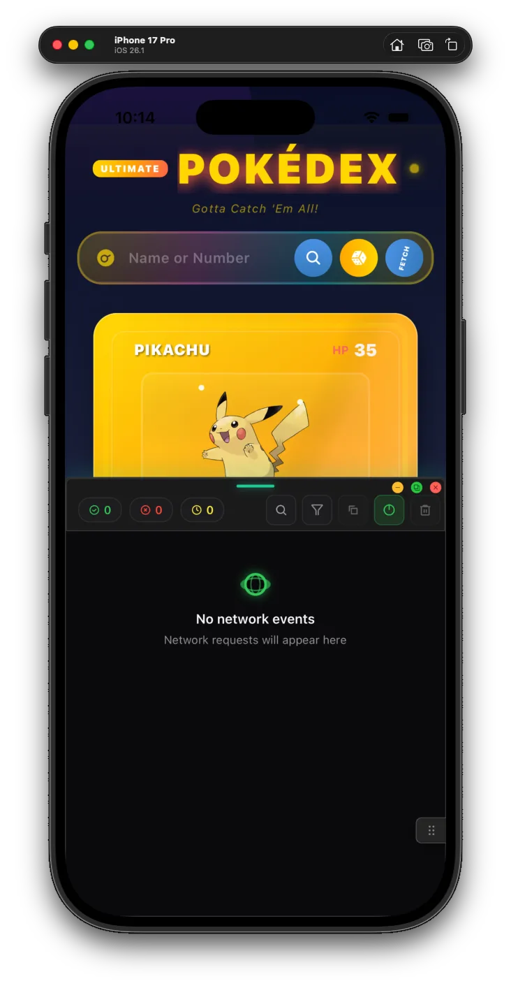 React Native network inspector request list
