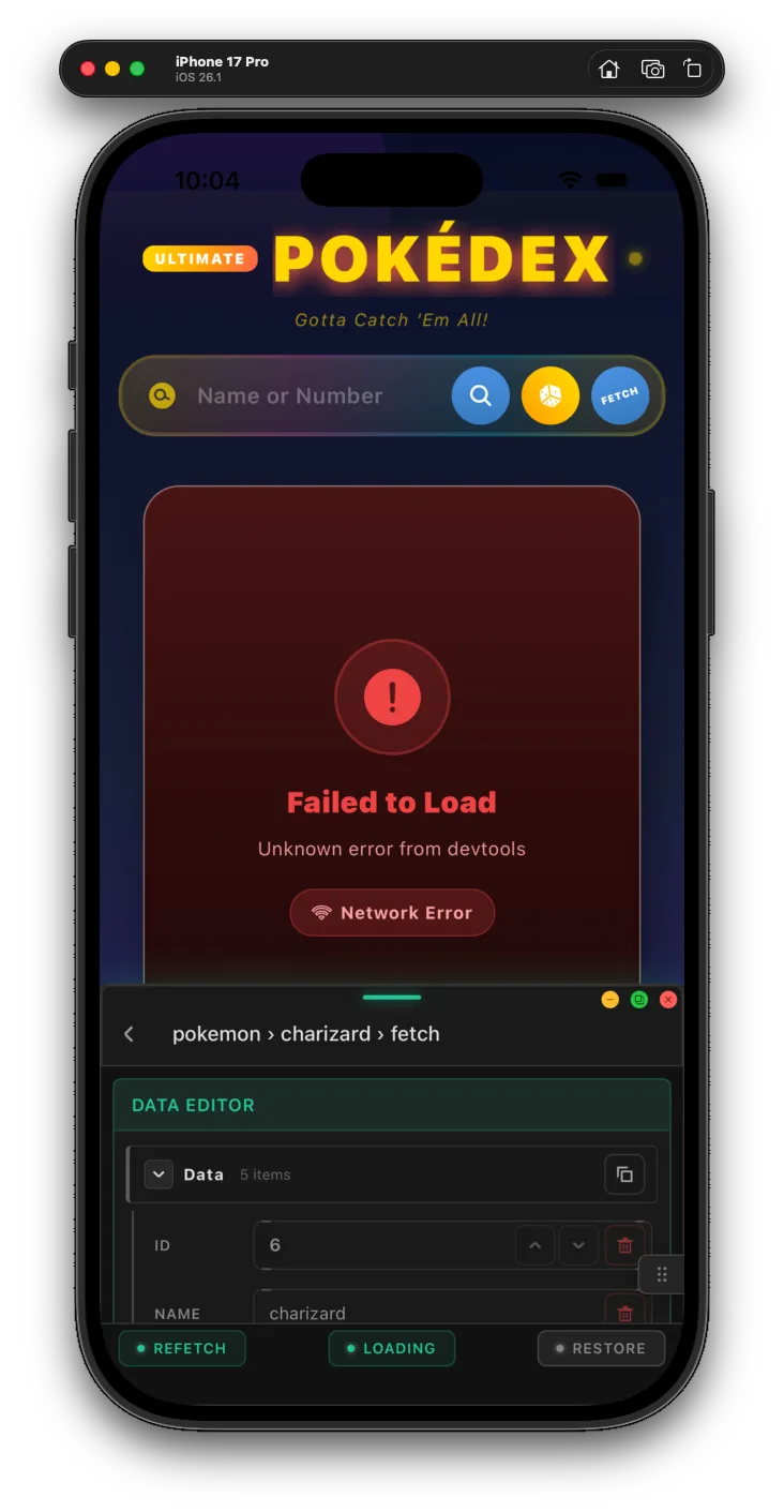 Simulate query error state
