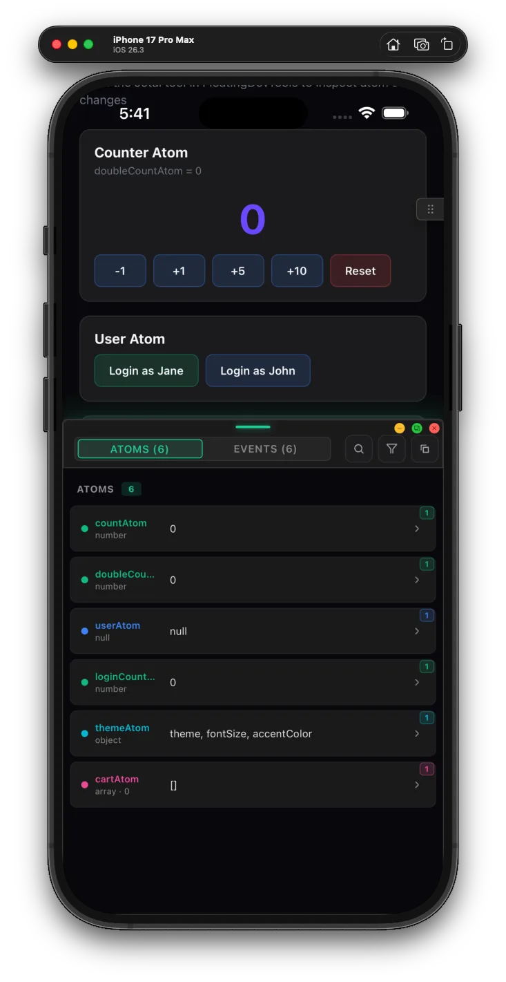 Jotai atom browser in React Native