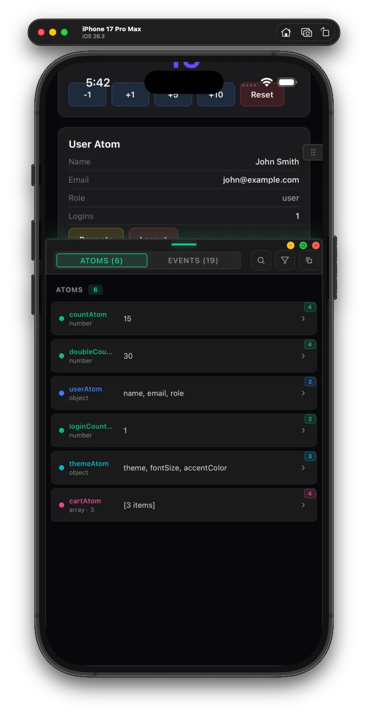 Jotai derived atoms updating live