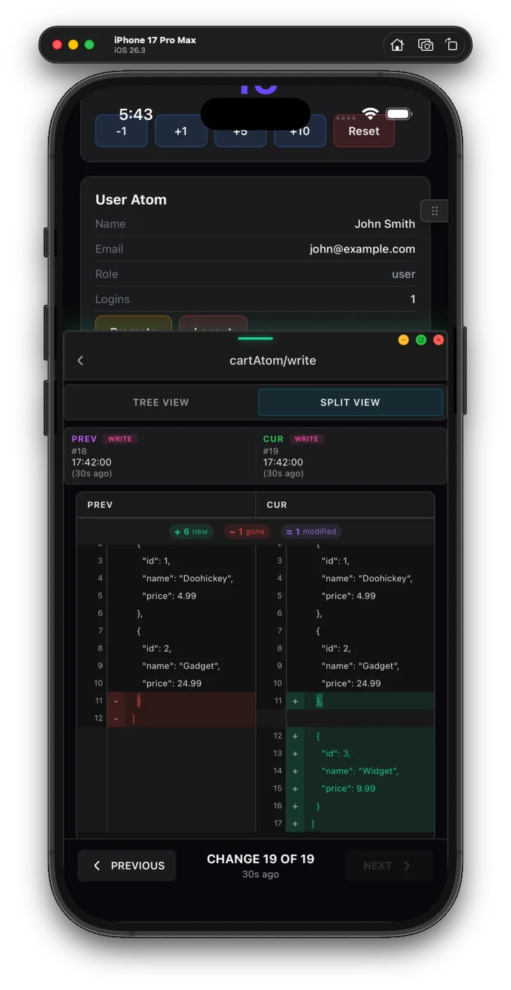 Jotai atom diff view
