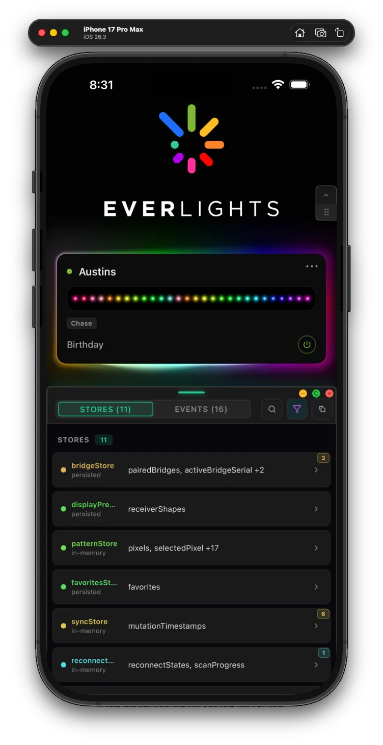 Zustand store browser in React Native
